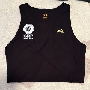 Tracksmith Black Top with Gold Detailing